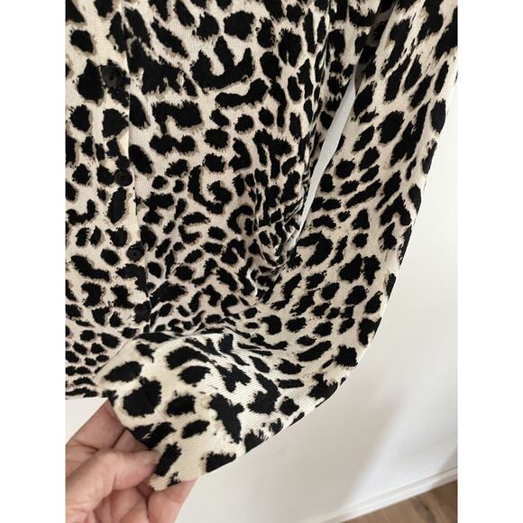 Ann Taylor Womens S Animal Print Silk Blend Pleated Button Up Cardigan Sweater - Picture 4 of 6